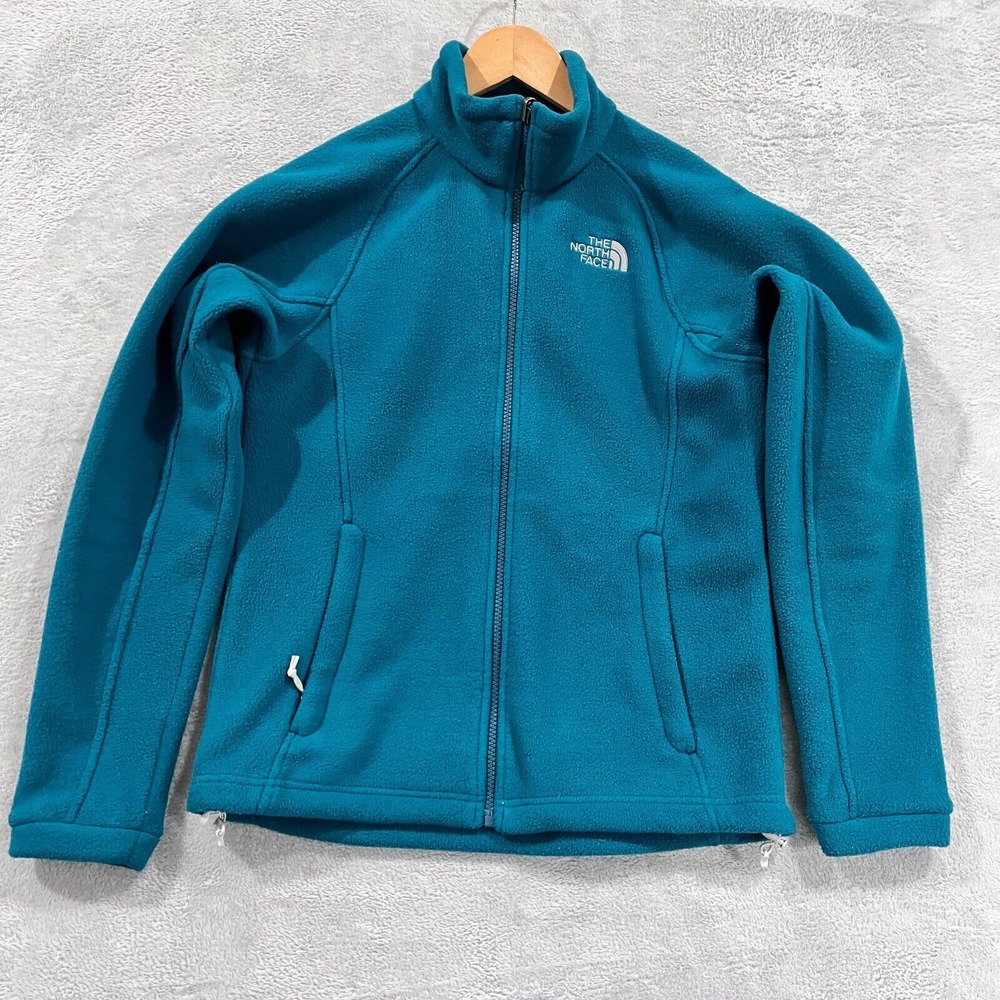 The North Face Jacket Womens Small Full Zip Polartec Pockets Mock Neck Blue